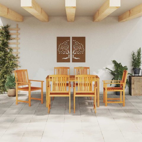 Zestaw do jadalni w ogrodzie 5 pcs Brązowy Lite Drewno Akacji