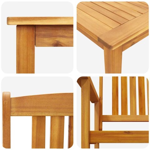 Zestaw do jadalni w ogrodzie 5 pcs Brązowy Lite Drewno Akacji