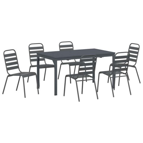 Zestaw do jadalni w ogrodzie 7 pcs Antracyt