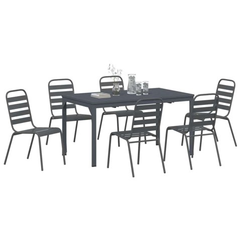 Zestaw do jadalni w ogrodzie 7 pcs Antracyt
