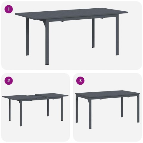 Zestaw do jadalni w ogrodzie 7 pcs Antracyt