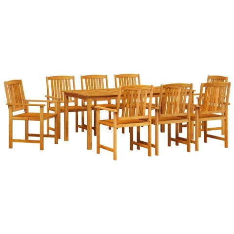 Zestaw do jadalni w ogrodzie 9 pcs Brązowy Lite Drewno Akacji