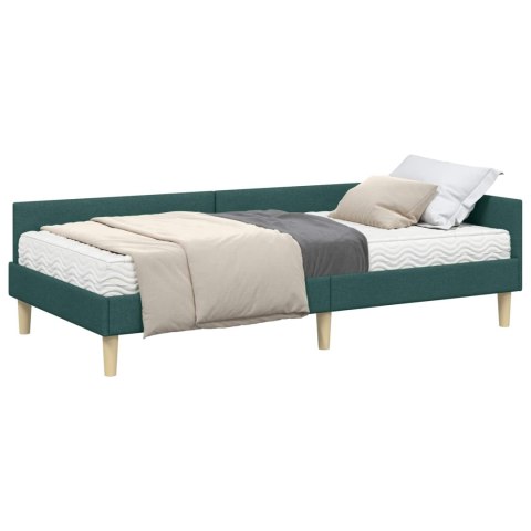 Rama Łóżka Narożnego z Materacem 2 pcs Zielony tkanina