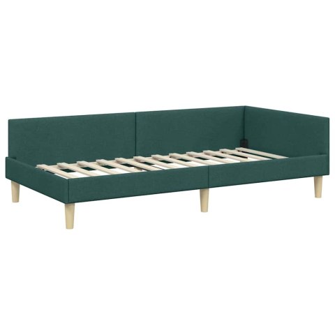 Rama Łóżka Narożnego z Materacem 2 pcs Zielony tkanina