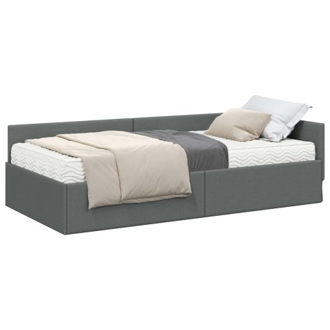 Rama Łóżka Narożnego z Materacem Inny 2 pcs Szary tkanina