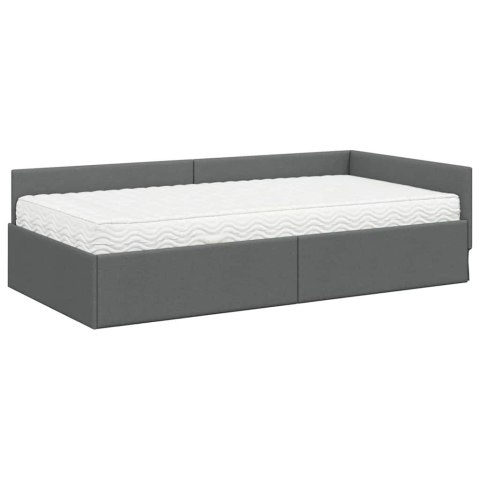 Rama Łóżka Narożnego z Materacem Inny 2 pcs Szary tkanina