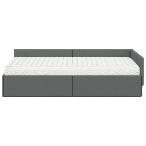 Rama Łóżka Narożnego z Materacem Inny 2 pcs Szary tkanina