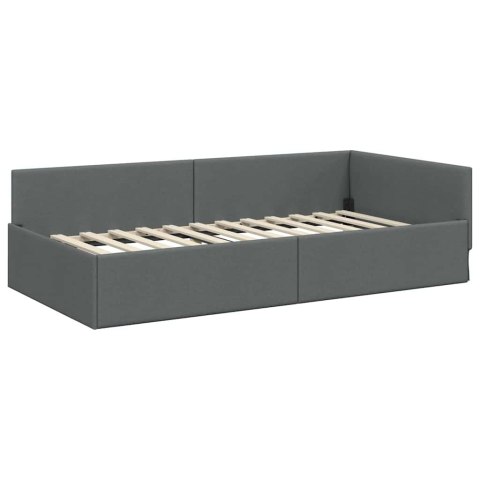 Rama Łóżka Narożnego z Materacem Inny 2 pcs Szary tkanina