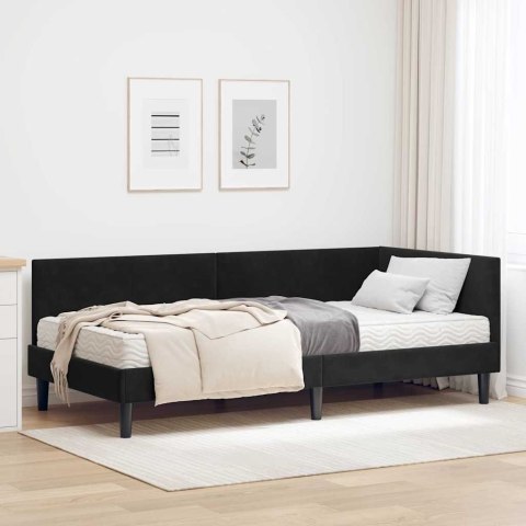 Rama Łóżka Narożnego z Materacem Inny 2 pcs Czarny Aksamit