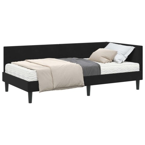 Rama Łóżka Narożnego z Materacem Inny 2 pcs Czarny Aksamit