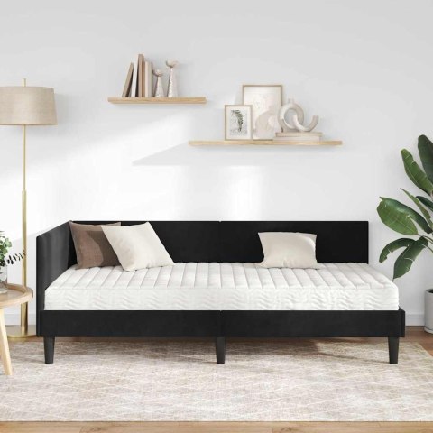 Rama Łóżka Narożnego z Materacem Inny 2 pcs Czarny Aksamit