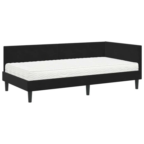 Rama Łóżka Narożnego z Materacem Inny 2 pcs Czarny Aksamit