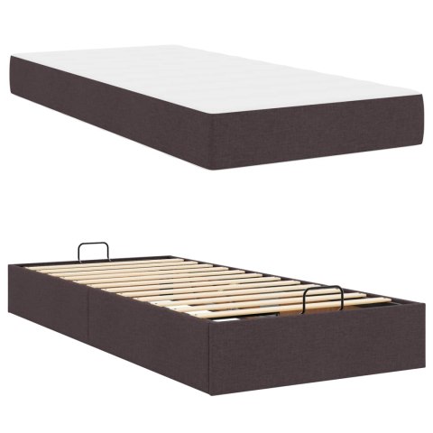 Rama łóżka z materacem z materacem 2 pcs Brązowy tkanina