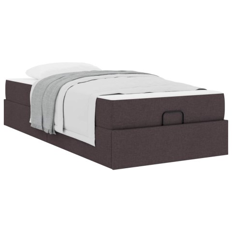 Rama łóżka z materacem z materacem 2 pcs Brązowy tkanina