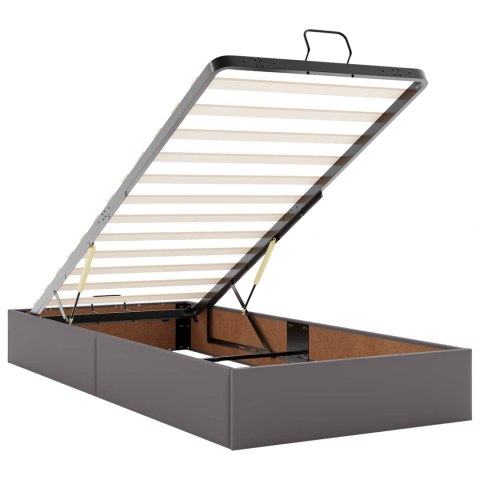 Rama łóżka z materacem z materacem 2 pcs Szary PVC