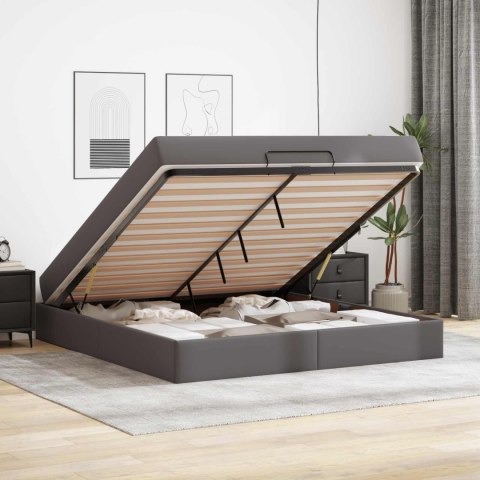 Rama łóżka z materacem z materacem 2 pcs Szary PVC