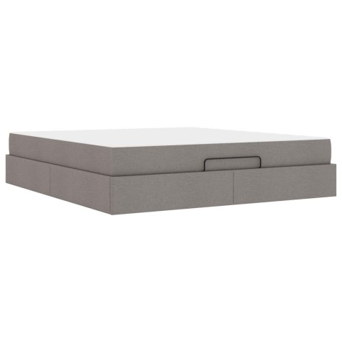 Rama łóżka z materacem z materacem 2 pcs Ciemnoszary tkanina