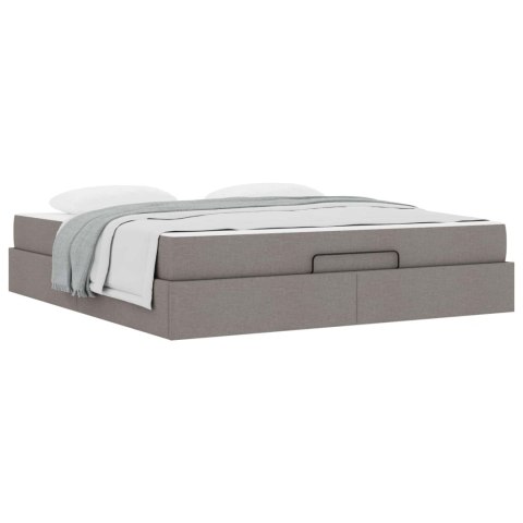 Rama łóżka z materacem z materacem 2 pcs Ciemnoszary tkanina