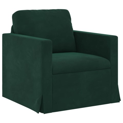 Sofa 2 pcs Ciemna zieleń 228 x 78 x 80 cm Aksamit