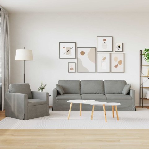 Sofa 2 pcs Jasnoszary 228 x 78 x 80 cm Aksamit