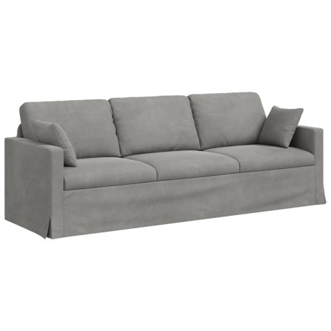 Sofa 2 pcs Jasnoszary 228 x 78 x 80 cm Aksamit