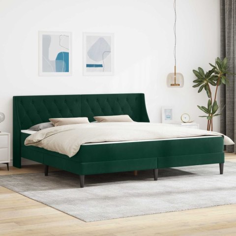 Rama łóżka z materacem Ciemna zieleń 200 x 200 cm Aksamit