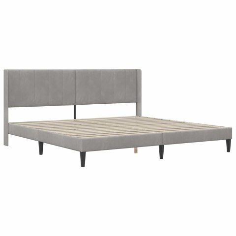 Ramka łóżka z materacem Jasnoszary 200 x 200 cm Aksamit