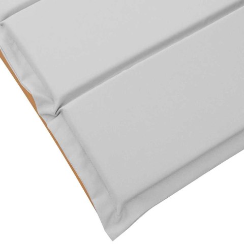 Leżak z poduszką 2 pcs Jasnoszary Lite Drewno Akacji