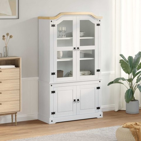 Witryna Biały 103.5 x 42 x 180 cm Lite drewno sosnowe