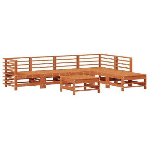 Zestaw wypoczynkowy w ogrodzie 7 pcs Woskowy Brąz