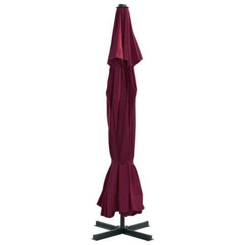 Parasol ogrodowy na słupku aluminiowym, 500 cm, bordowy