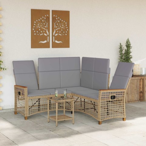 Zestaw sof ogrodowych Beżowy i jasnoszary 164 x 164 x 112 cm