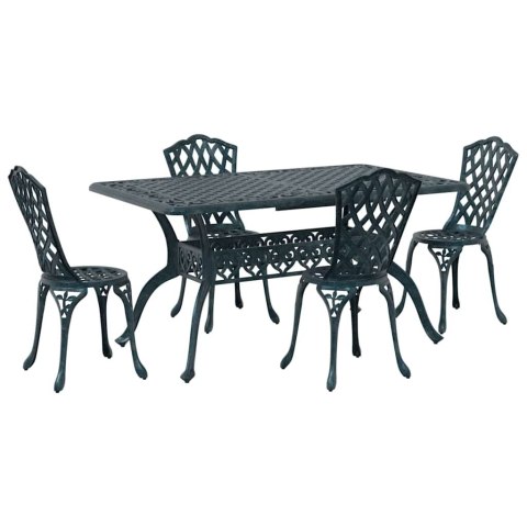 Zestaw do jadalni w ogrodzie 5 pcs Zielony Aluminium