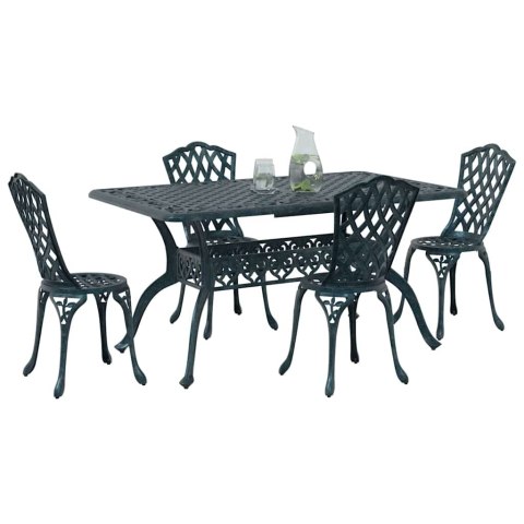 Zestaw do jadalni w ogrodzie 5 pcs Zielony Aluminium