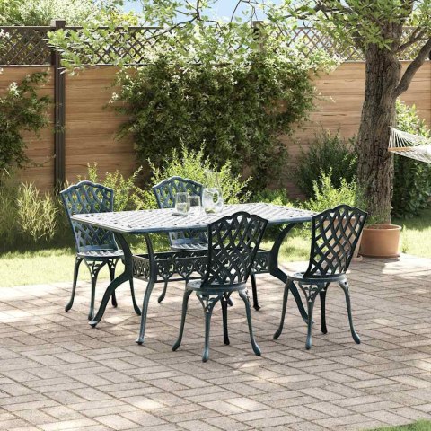 Zestaw do jadalni w ogrodzie 5 pcs Zielony Aluminium