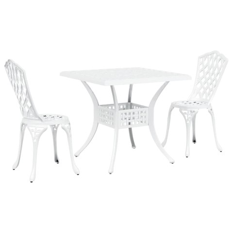 Zestaw stołów ogrodowych 3 pcs Biały Aluminium odlewane
