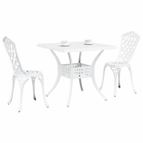Zestaw stołów ogrodowych 3 pcs Biały Aluminium odlewane
