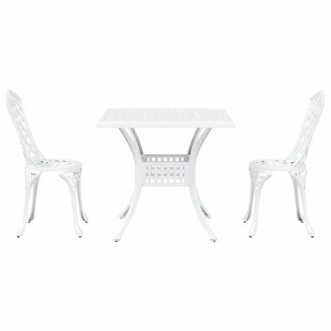 Zestaw stołów ogrodowych 3 pcs Biały Aluminium odlewane