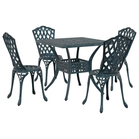 Zestaw stołów ogrodowych 5 pcs Zielony Aluminium odlewane