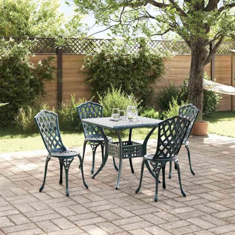 Zestaw stołów ogrodowych 5 pcs Zielony Aluminium odlewane