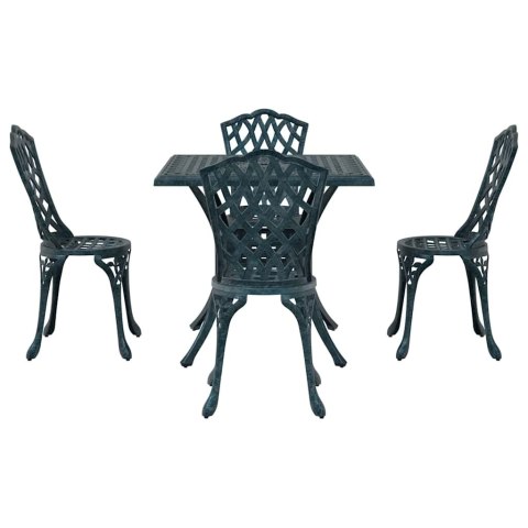 Zestaw stołów ogrodowych 5 pcs Zielony Aluminium odlewane