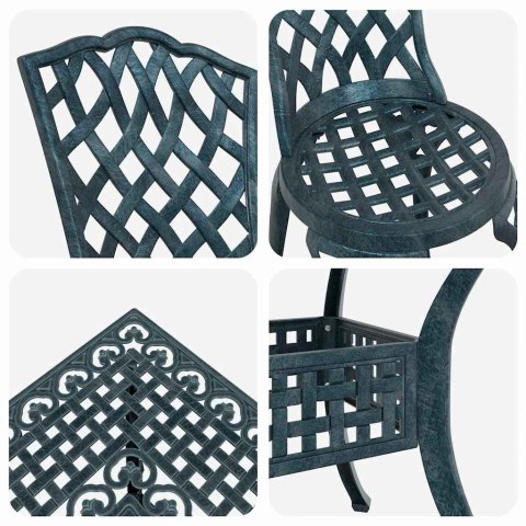 Zestaw stołów ogrodowych 5 pcs Zielony Aluminium odlewane