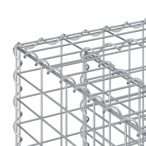 Podniesione łóżko gabionowe 4 pcs Srebrny 330 x 50 x 150 cm