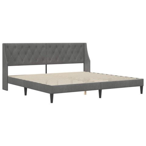 Rama łóżka z materacem z materacem 2 pcs Ciemnoszary Aksamit