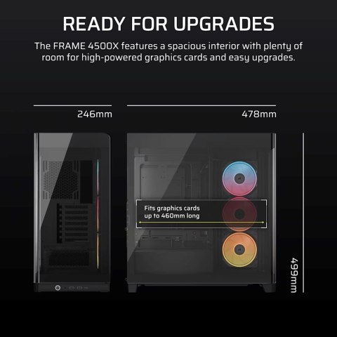Obudowa Corsair FRAME 4500X LX-R RGB Tempered Glass Mid-Tower, Black