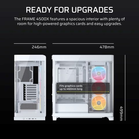 Obudowa Corsair FRAME 4500X LX-R RGB Tempered Glass Mid-Tower, White