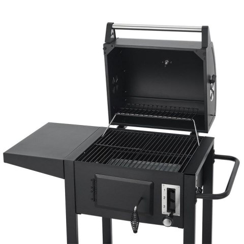 Kompaktowy grill węglowy z termometrem i półką, 86x104x52 cm