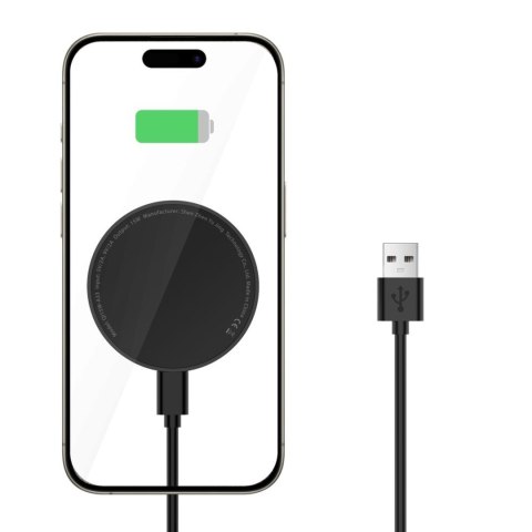 Ładowarka indukcyjna z podstawką kablem USB-A - USB-C MagSafe - czarna