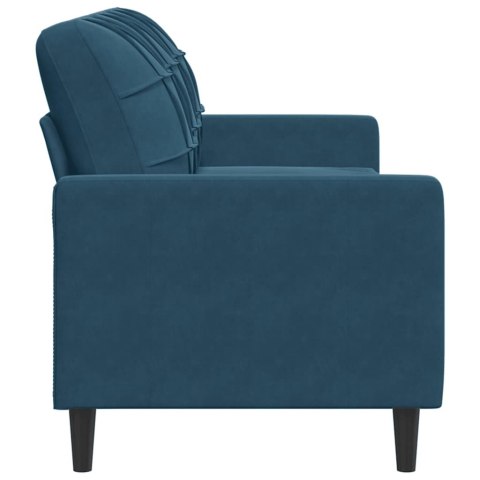 Sofa 3-osobowa, niebieski, 180 cm, tapicerowana aksamitem