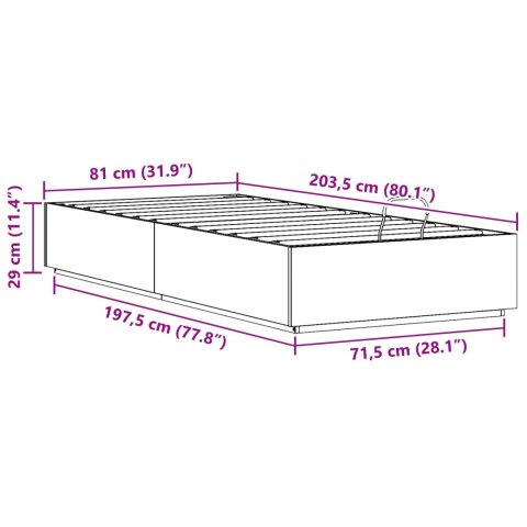 Łóżko otomanowe Naturalny 80 x 200 cm Lite drewno sosnowe